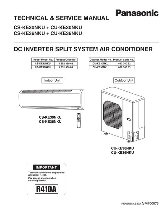 Panasonic CSKE36 NKU Air Conditioner Unit Operating Manual