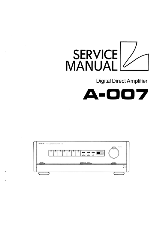 Luxman A-007 Stereo Amplifier Service Manual (Pages: 34)