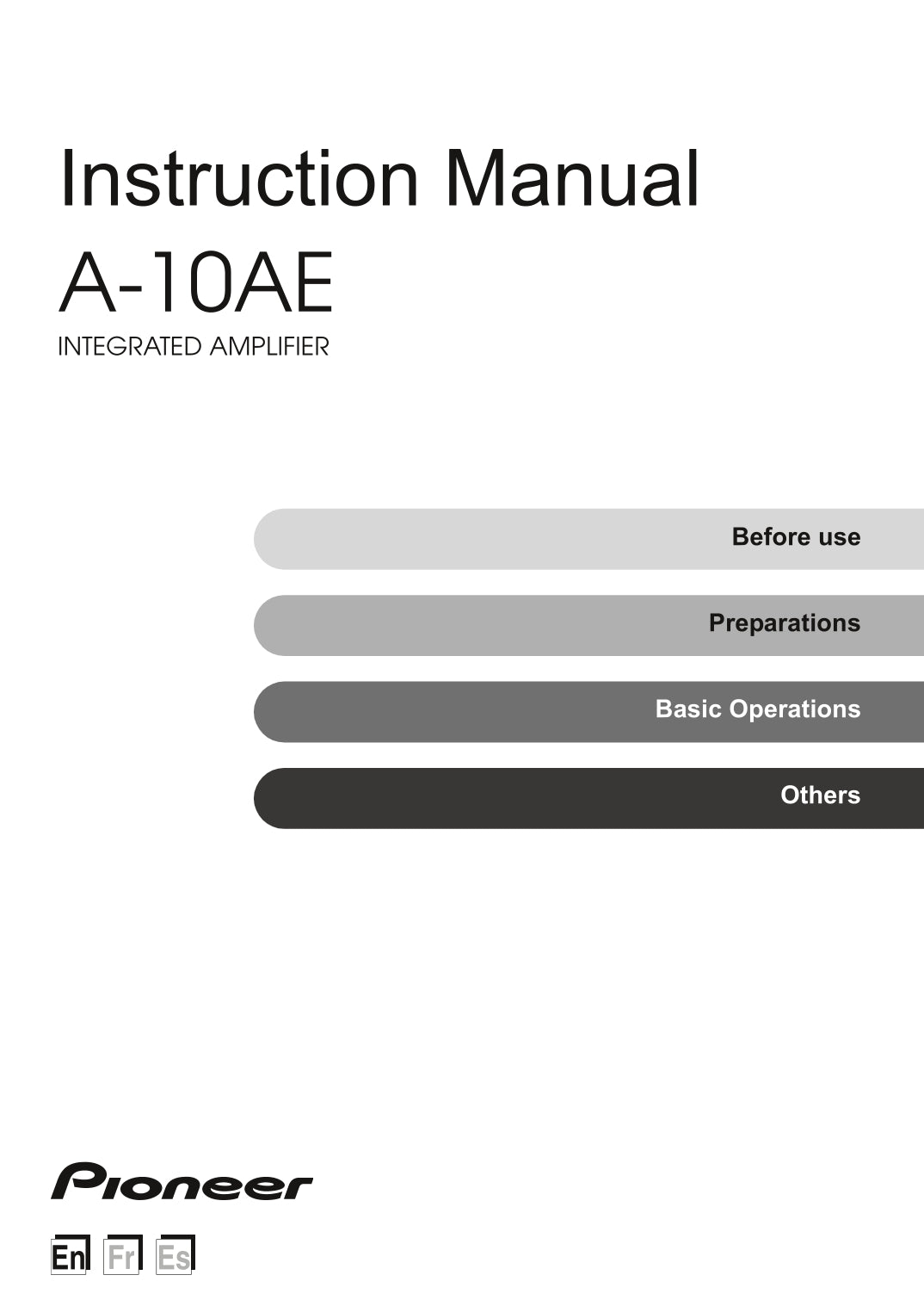 Pioneer A-10AE Amplifier Owner/ User Manual (Pages: 17)