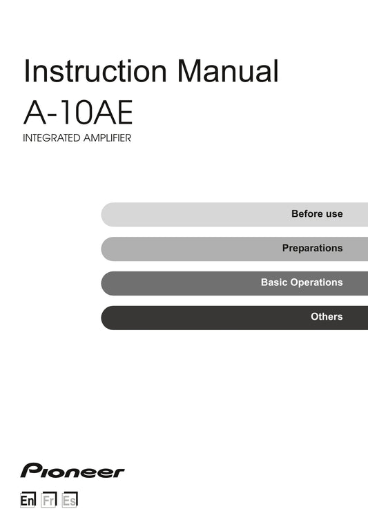 Pioneer A-10AE Amplifier Owner/ User Manual (Pages: 17)