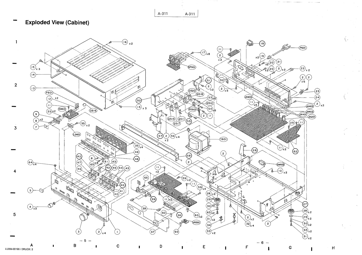 Luxman A-311 Stereo Amplifier Service Manual (Pages: 28)