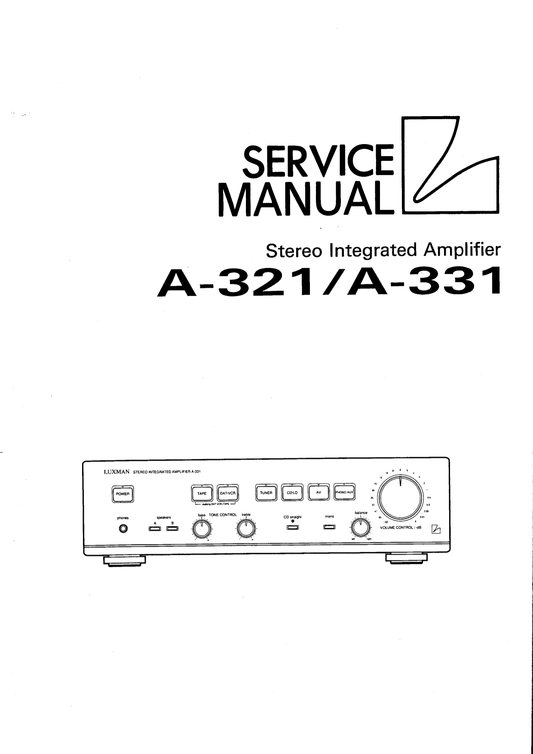 Luxman A-321 & A-331 Stereo Amplifier Service Manual (Pages: 37)