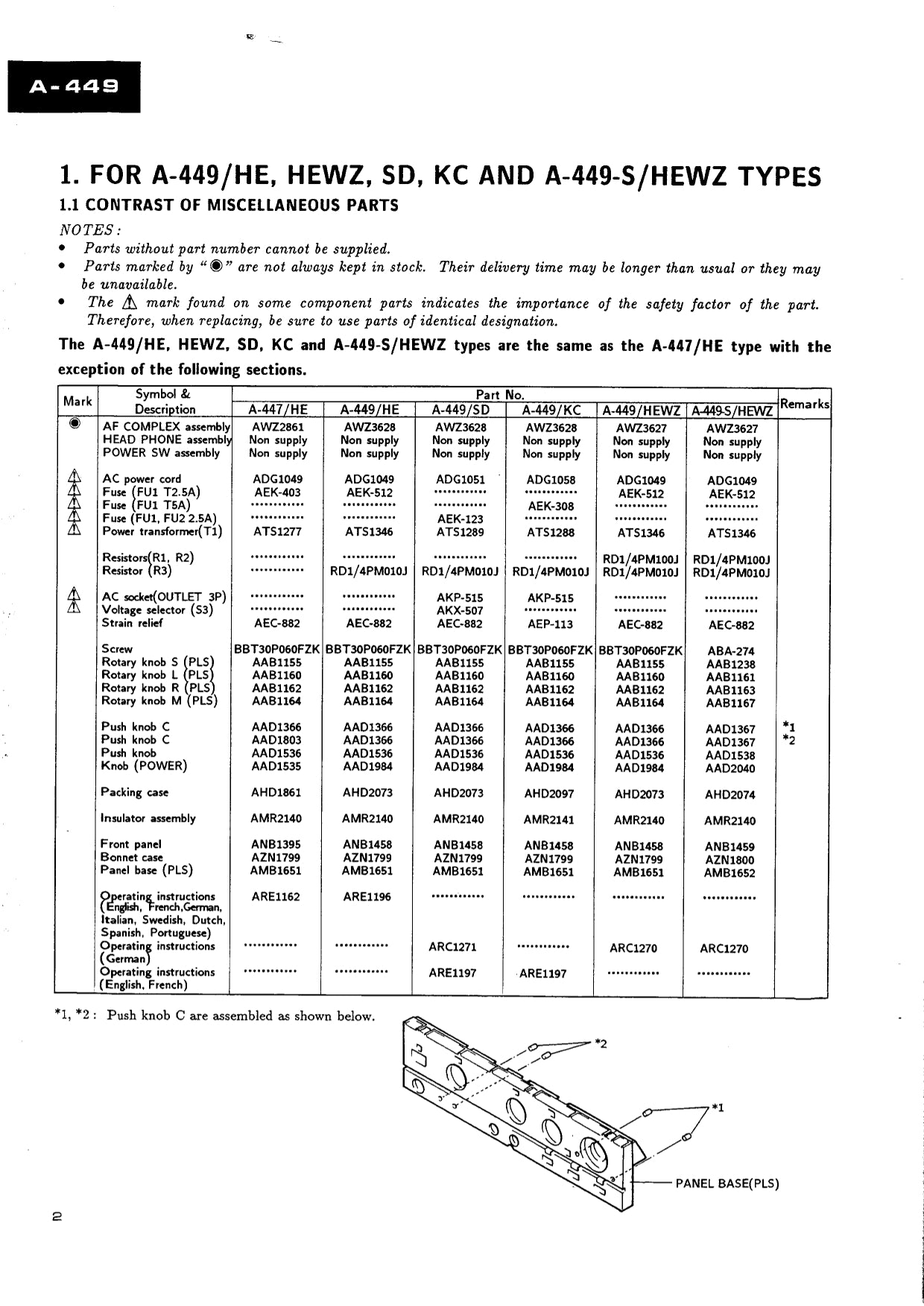 Pioneer A-339, A-339-S, A-449 & A-449S Amplifier Service Manual (Pages: 58)