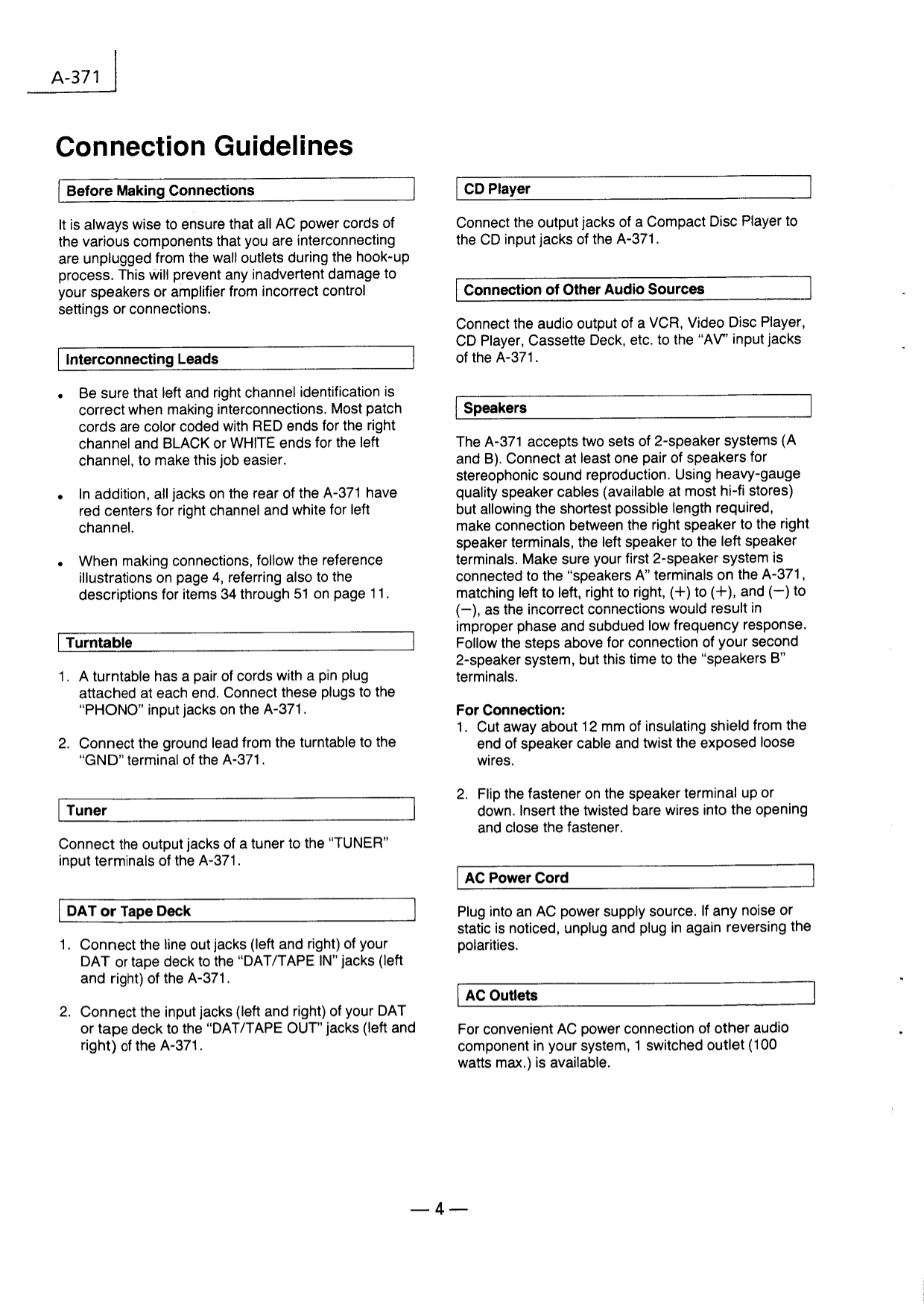 Luxman A-371 Stereo Amplifier Service Manual (Pages: 45)