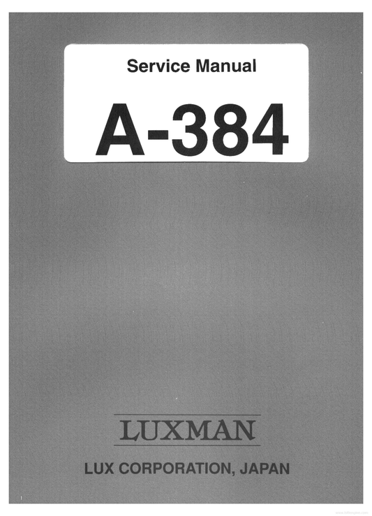 Luxman A-384 Stereo Amplifier Service Manual (Pages: 16)