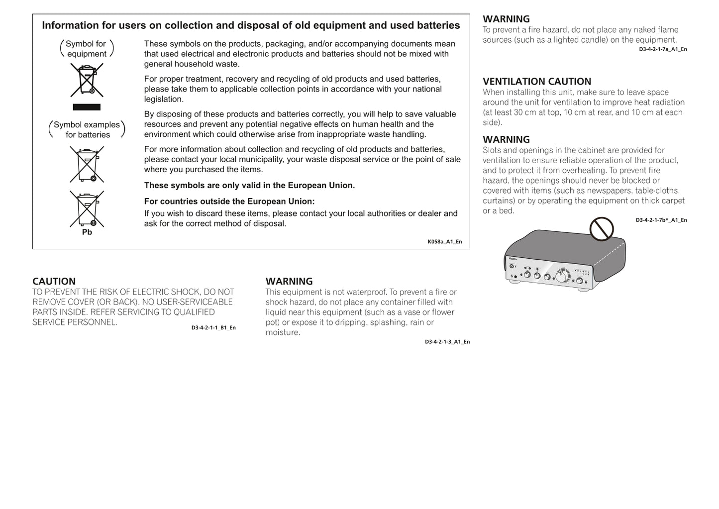 Pioneer A-50DA & A-70DA Amplifier Owner/ User Manual (Pages: 17)