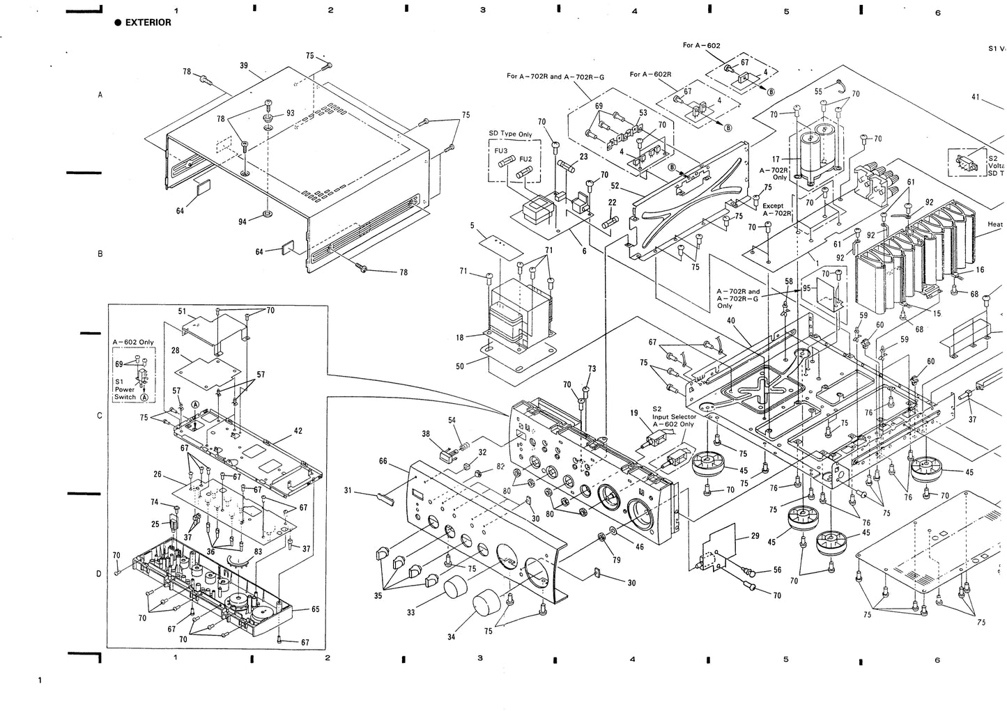 Pioneer A-602R & A-702R Amplifier Service Manual (Pages: 37)