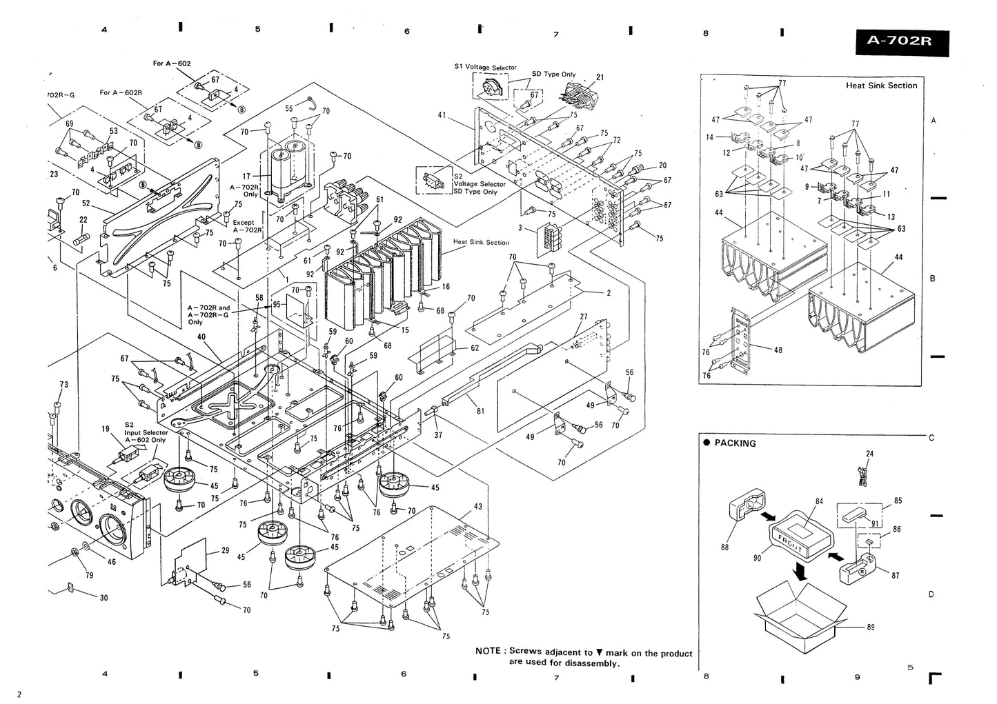 Pioneer A-602R & A-702R Amplifier Service Manual (Pages: 37)