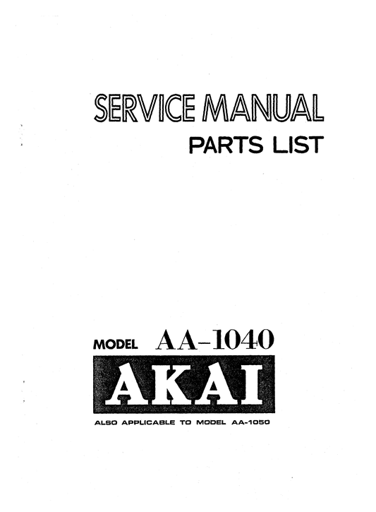 Akai AA-1040 Stereo Receiver Service Manual (Pages: 24)