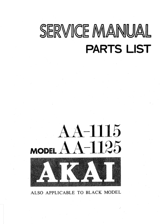 Akai AA-1115 & AA-1125 Stereo Receiver Service Manual (Pages: 51)