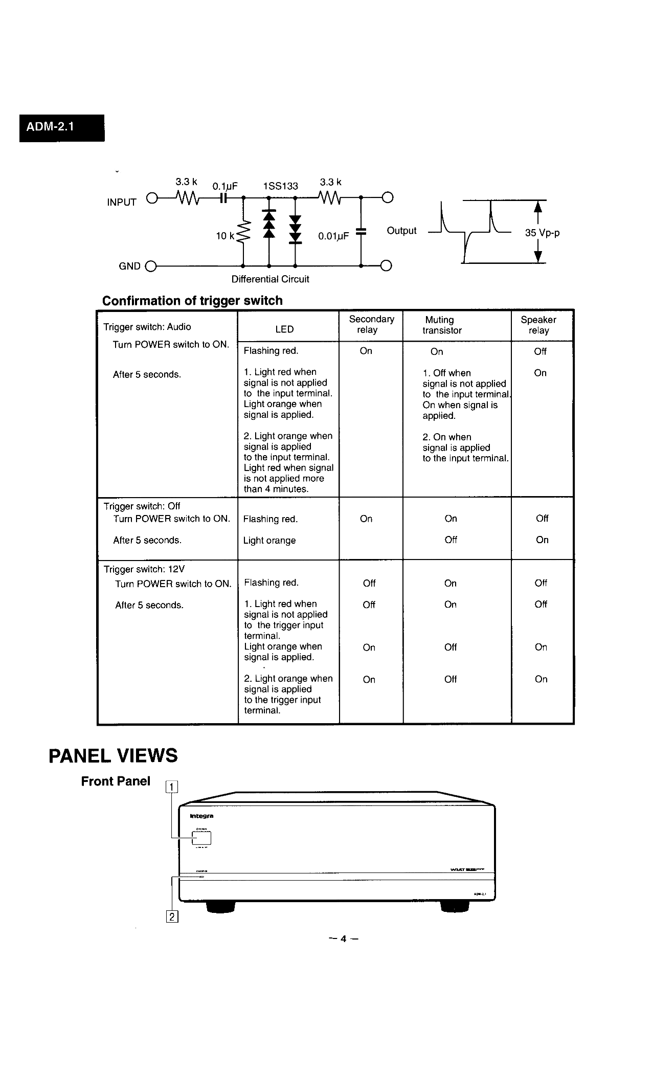 Integra ADM-2.1 Amplifier Service Manual (Pages: 12)
