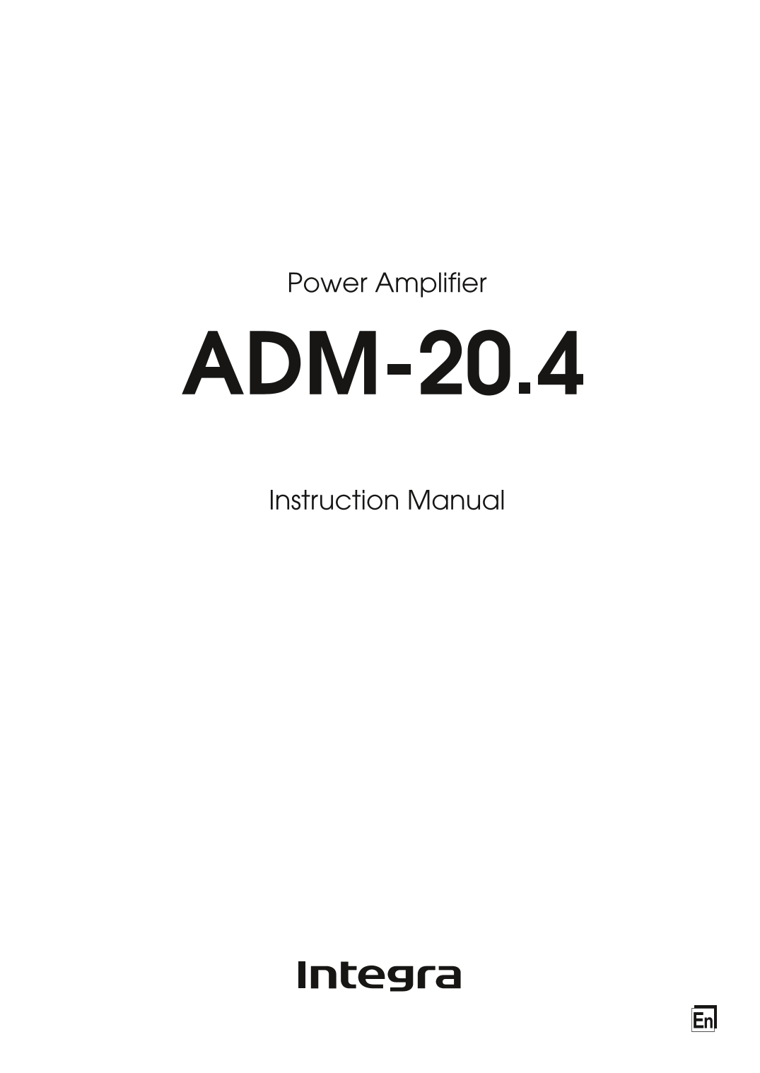 Integra ADM-20.4 Amplifier Owner's/ User Manual (Pages: 12)