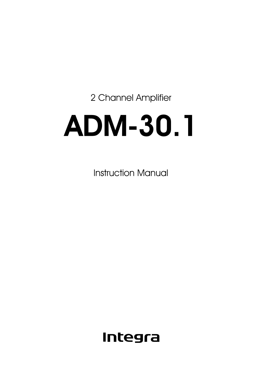 Integra ADM-30.1 Amplifier Owner's/ User Manual (Pages: 12)