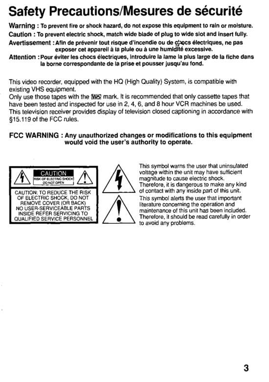 Panasonic AG513E AG520E TV/VCR Combo Operating Manual