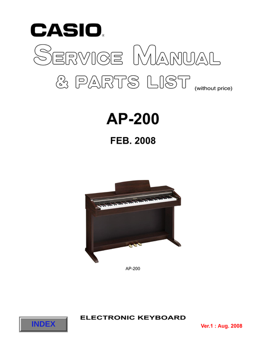 Casio AP-200 Digital Piano Service Manual (Pages: 23)