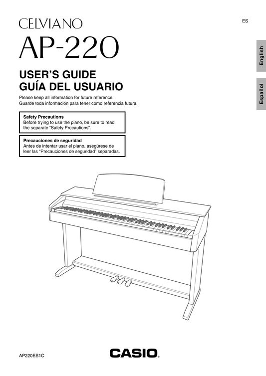 Casio AP-220 Keyboard Piano Owner's/ User Manual (Pages: 40)