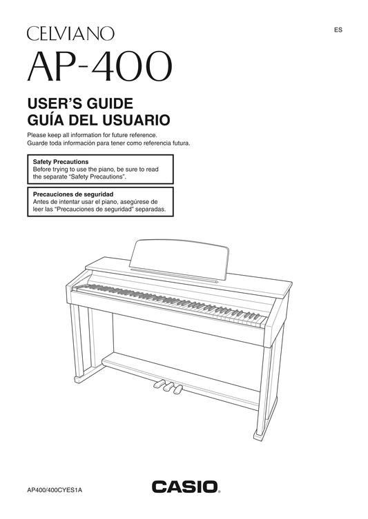 Casio AP-400 Keyboard Piano Owner's/ User Manual (Pages: 37)