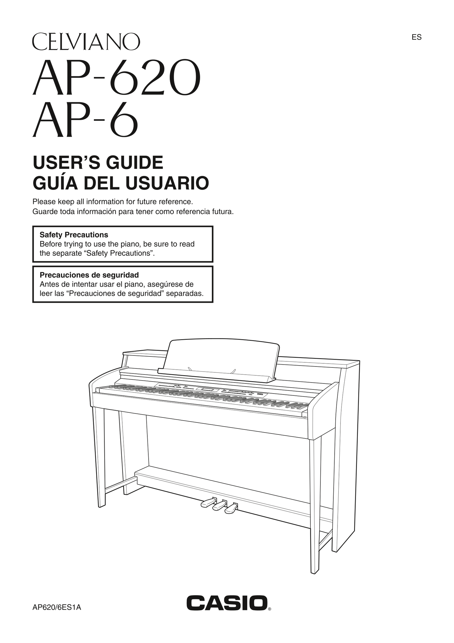 Casio AP-6 & AP-620 Keyboard Piano Owner's/ User Manual (Pages: 79)