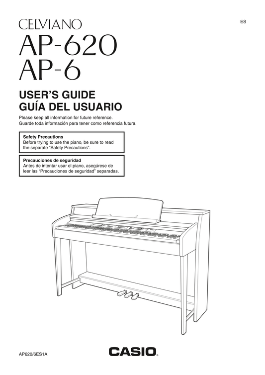 Casio AP-6 & AP-620 Keyboard Piano Owner's/ User Manual (Pages: 79)