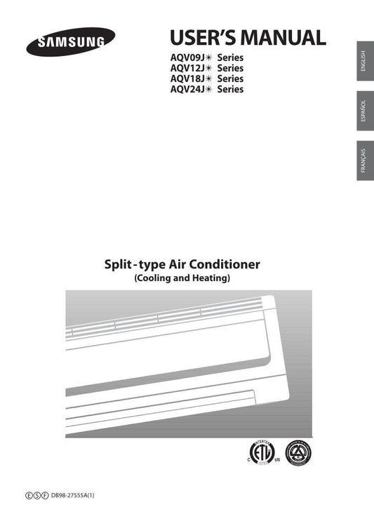 Samsung AQV09 JA JAKCV AQV12 Air Conditioner Unit Operating Manual