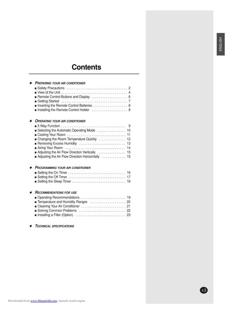 Samsung AS07A56MA AS07A6MA AS09A56MAF Air Conditioner Unit Operating Manual