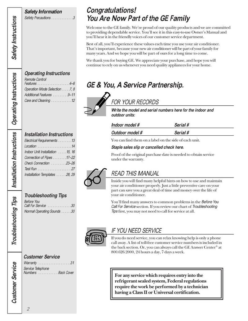 LG AS0 CD09 CD12 CD18 Air Conditioner Unit Operating Manual