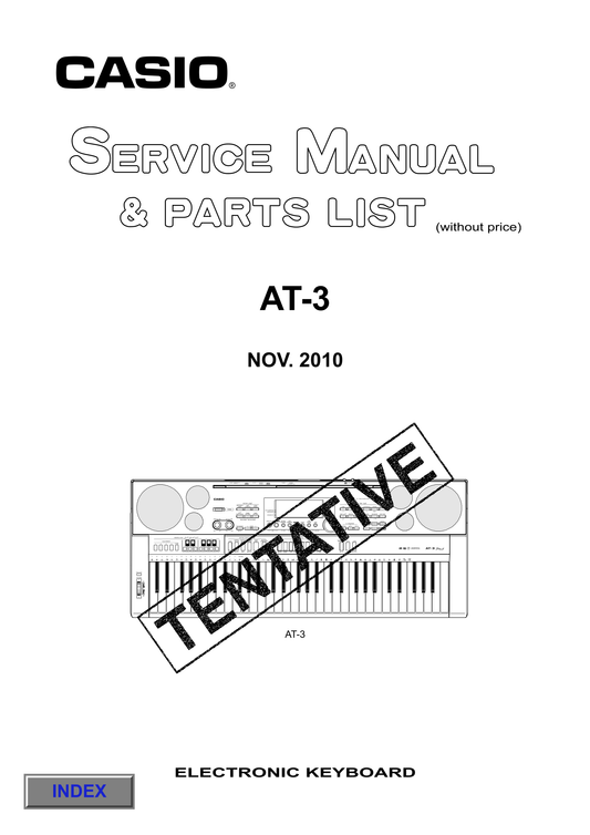 Casio AT-3 Keyboard Piano Service Manual (Pages: 31)