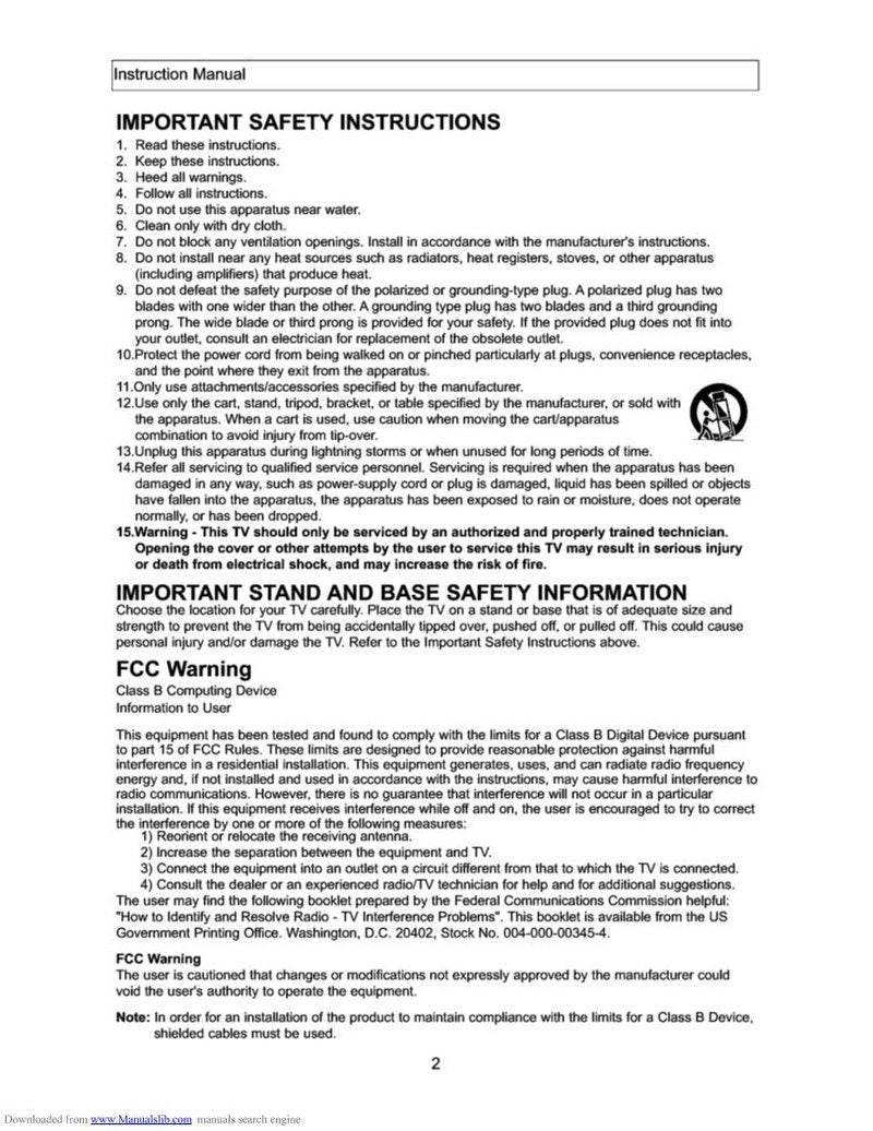 Apex AT2704SOM TV Operating Manual