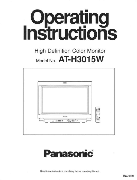 Panasonic ATH3015WOM TV Operating Manual