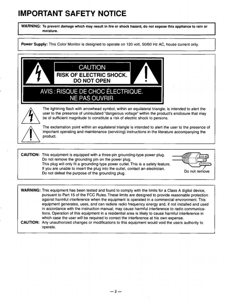 Panasonic ATH3015WOM TV Operating Manual