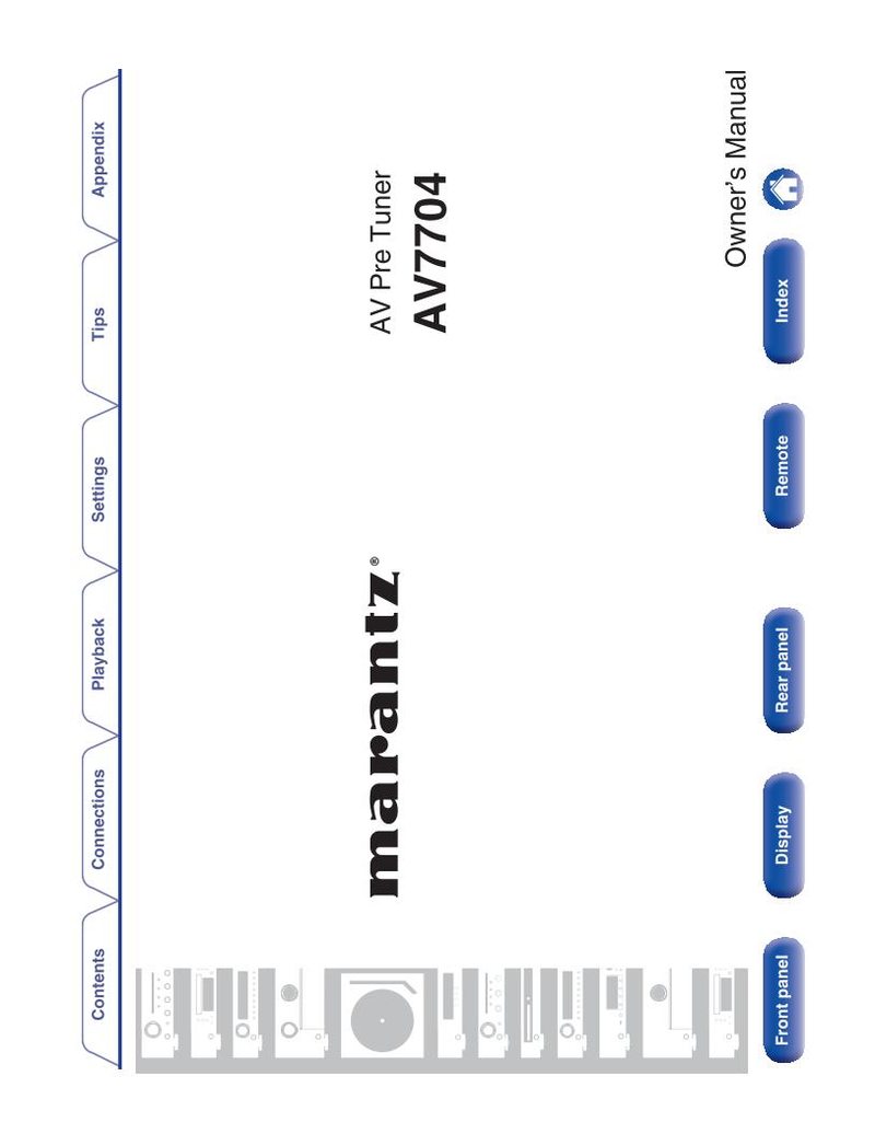 Marantz AV7704 Audio/Video Receiver Operating Manual