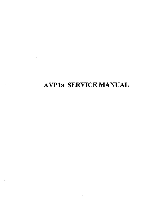 Harman/ Kardon AVP1A Surround Processor Receiver Owner/ User Manual (Pages: 32)