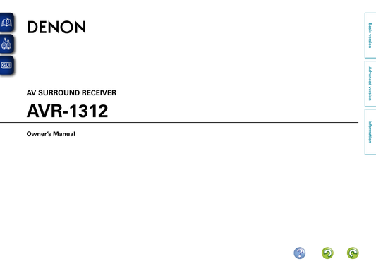 Denon AVR-1312 AV Receiver Owner's/ User Manual (Pages: 63)
