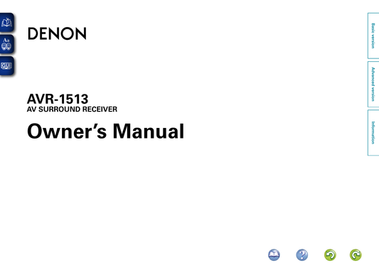 Denon AVR-1513 AV Receiver Owner's/ User Manual (Pages: 60)
