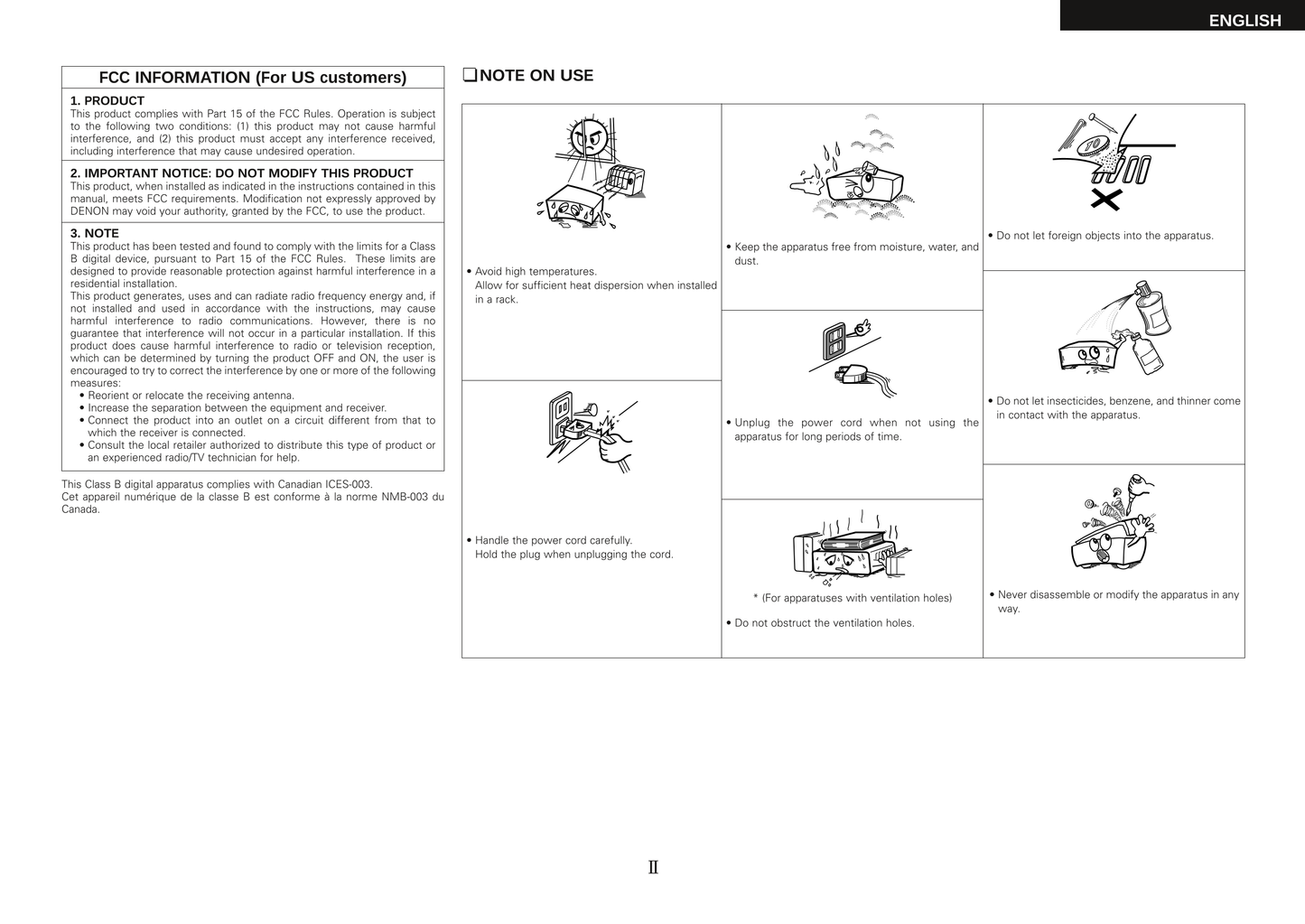 Denon AVR-1907 AV Receiver Owner's/ User Manual (Pages: 74)