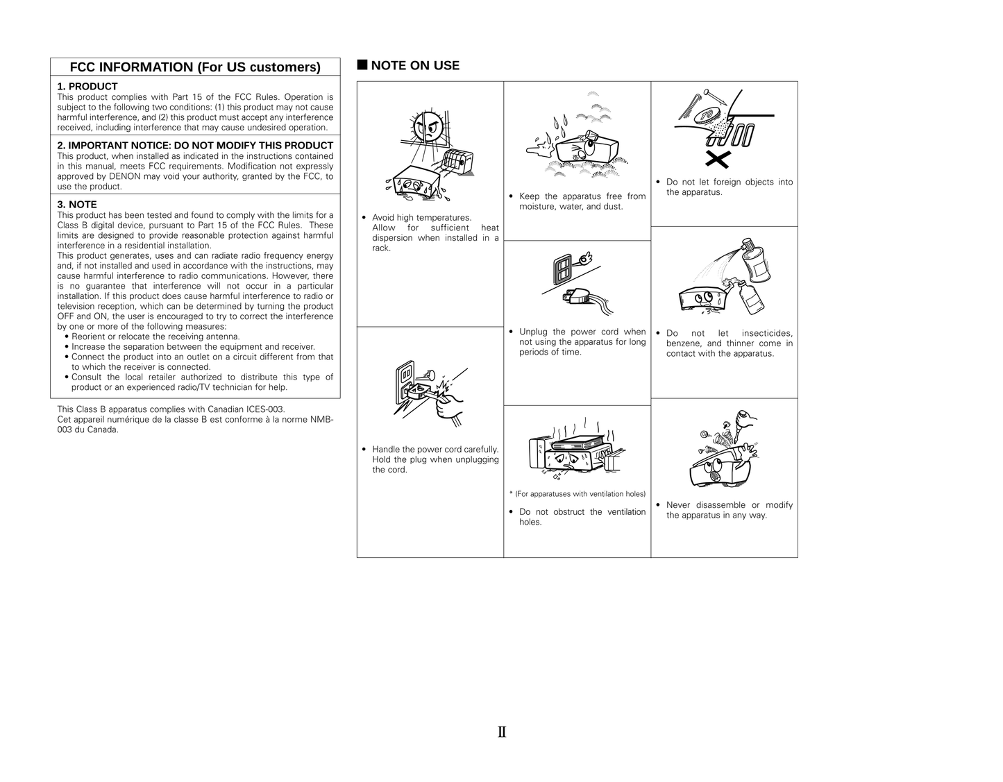 Denon AVR-2807 AV Receiver Owner's/ User Manual (Pages: 88)