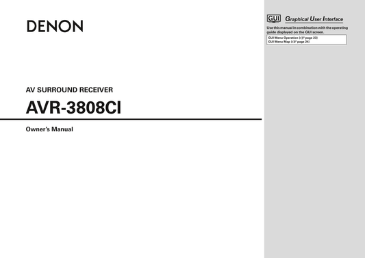 Denon AVR-3808CI AV Receiver Owner's/ User Manual (Pages: 106)
