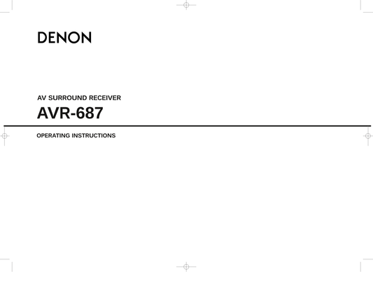 Denon AVR-687 AV Receiver Owner/ User Manual (Pages: 64)
