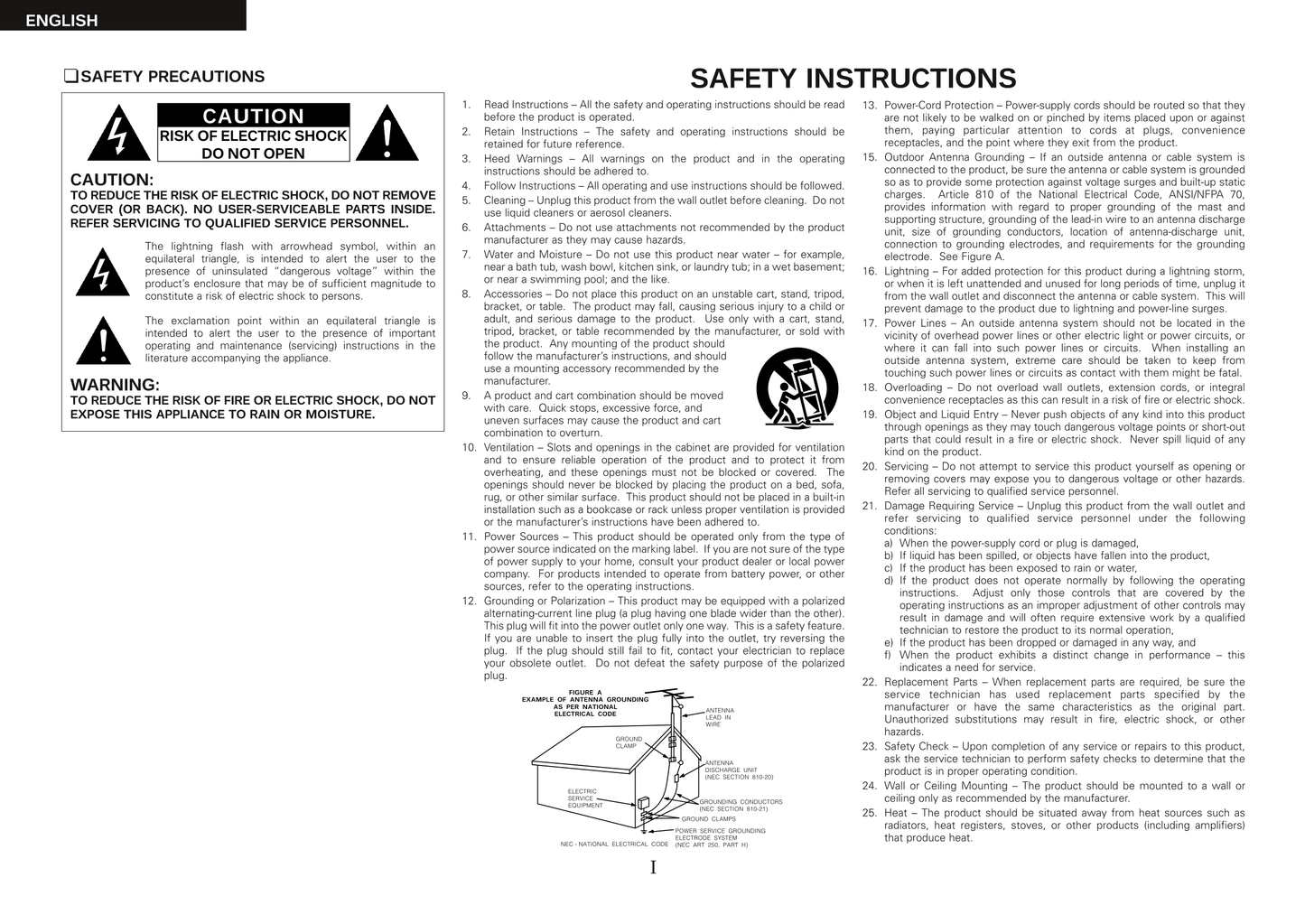 Denon AVR-787 AV Receiver Owner/ User Manual (Pages: 74)