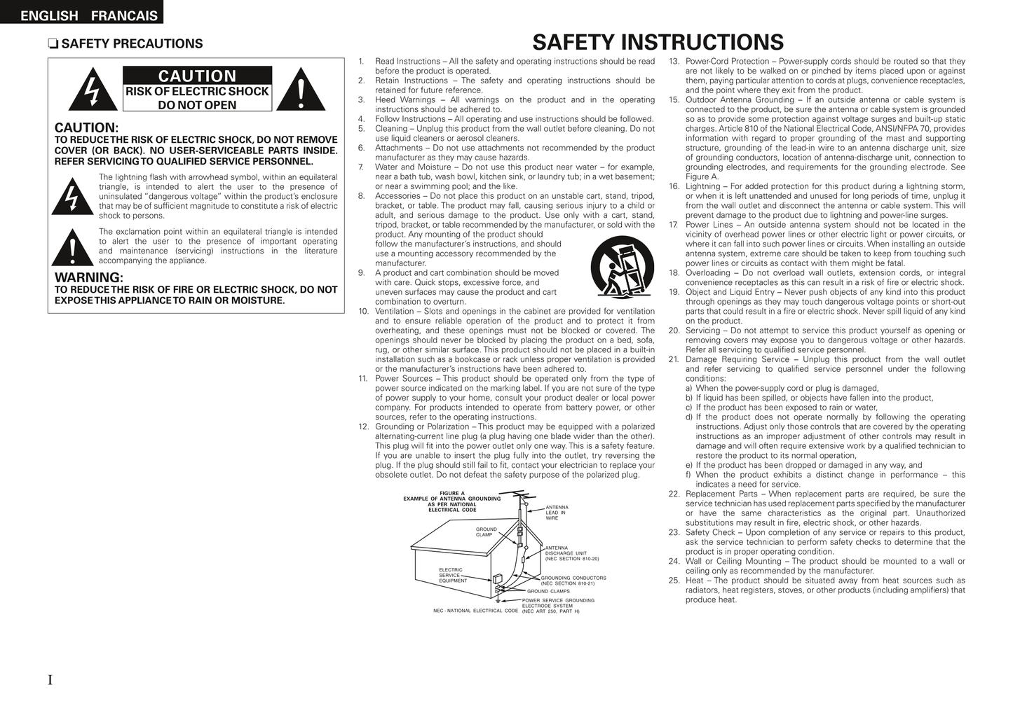 Denon AVR-788 AV Receiver Owner/ User Manual (Pages: 74)