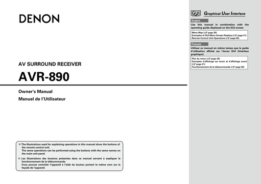 Denon AVR-890 AV Receiver Owner/ User Manual (Pages: 76)