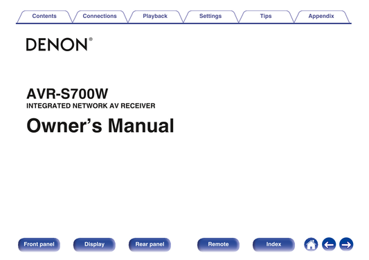 Denon AVR-S700W AV Receiver Owner/ User Manual (Pages: 250)