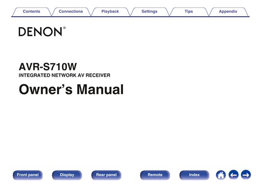 Denon AVR-S710W AV Receiver Owner/ User Manual (Pages: 268)
