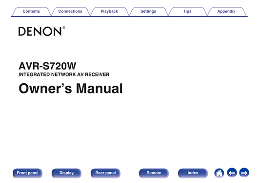 Denon AVR-S720W AV Receiver Owner/ User Manual (Pages: 267)