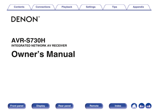 Denon AVR-S730H AV Receiver Owner/ User Manual (Pages: 264)