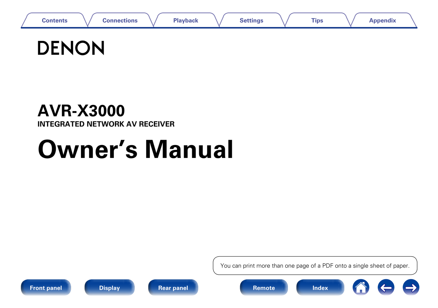 Denon AVR-X3000 AV Receiver Owner/ User Manual (Pages: 235)