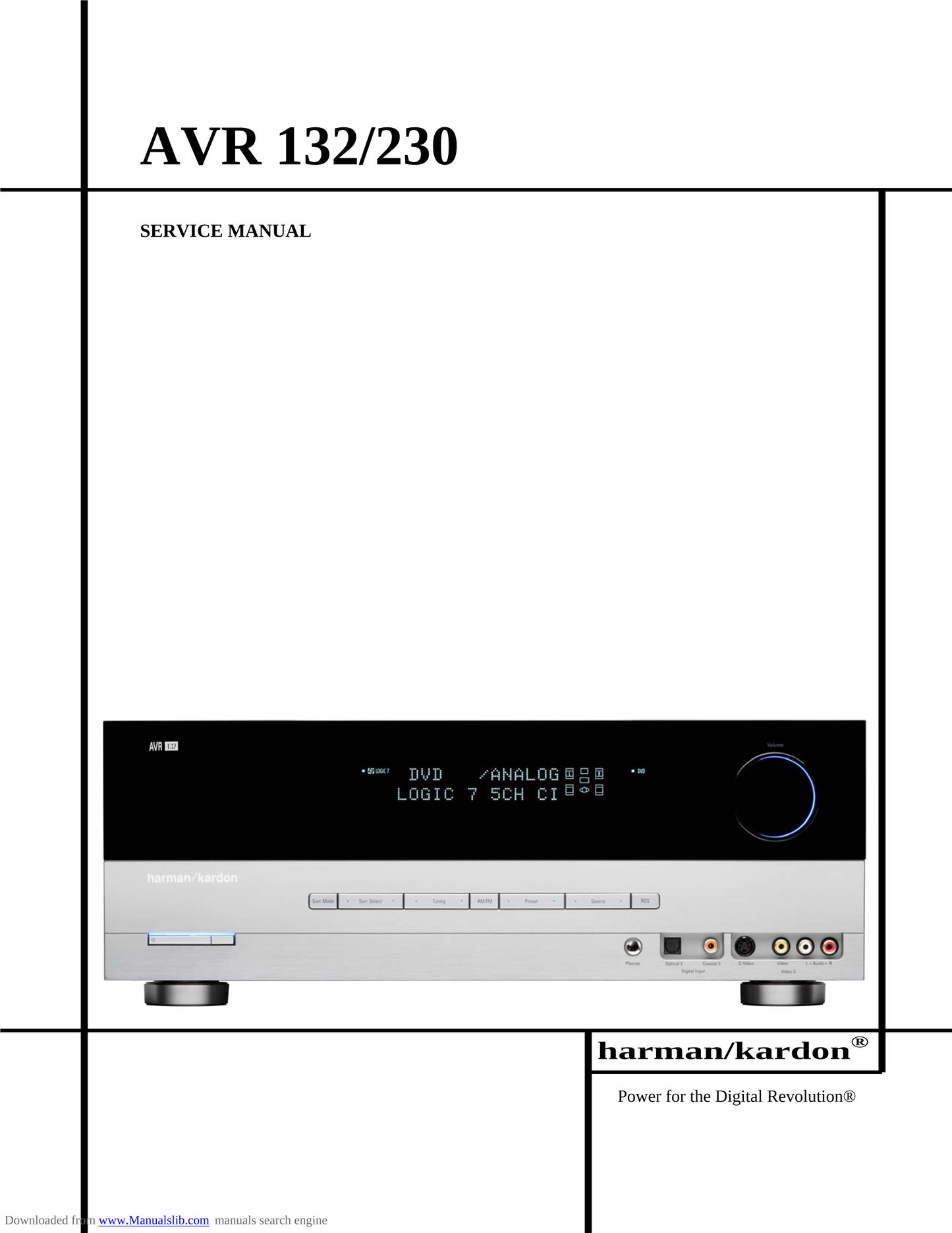 Harman/ Kardon AVR132/230 AV Receiver Service Manual (Pages: 67)