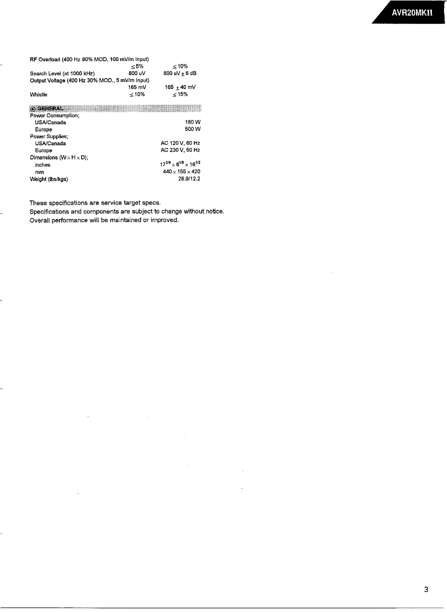 Harman/ Kardon AVR20MKII AV Receiver Service Manual (Pages: 68)