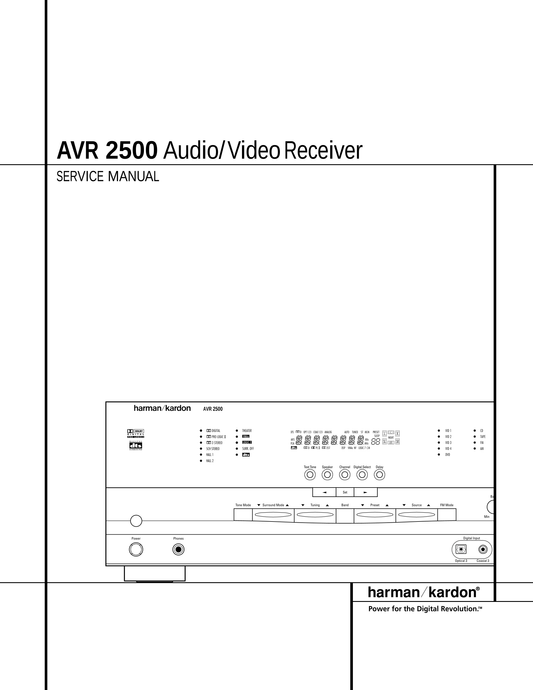 Harman/ Kardon AVR 2500 Audio/ Video Receiver Service Manual (Pages: 54)