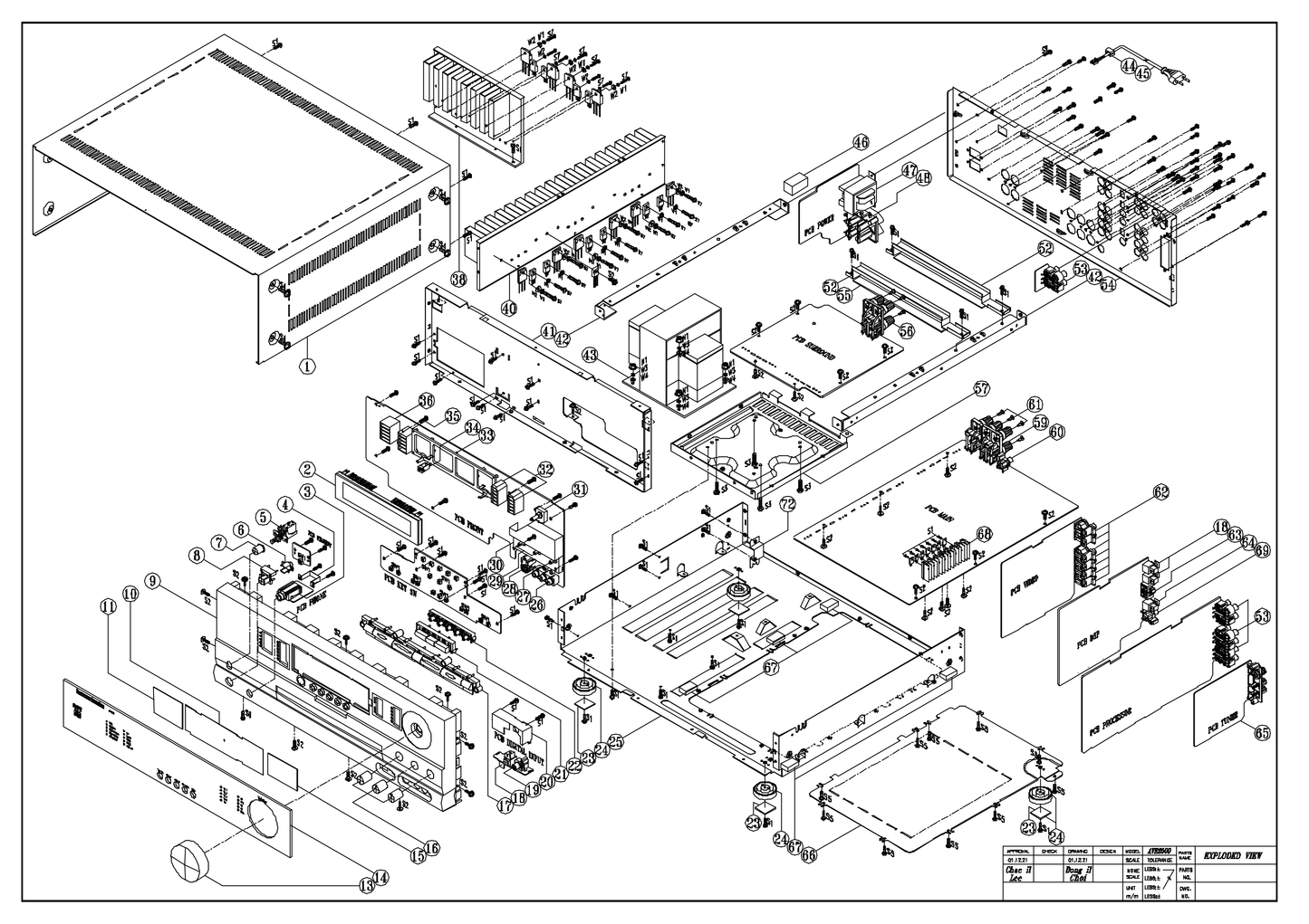 Harman/ Kardon AVR 2500 Audio/ Video Receiver Service Manual (Pages: 54)